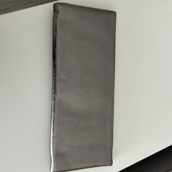 Nordstrom Silver pewter leather clutch - Picture 6 of 8